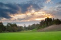 Sunset over Golf Course Royalty Free Stock Photo