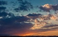 Sunset over Goreme National Park and the Rock Sites of Cappadocia, volcanic landscape UNESCO World Heritage site . Turkey Royalty Free Stock Photo