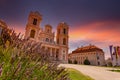 Sunset over Gottweig Abbey German name is Stift GÃÂ¶ttweig in Krems region. Wachau valley. Austria