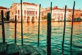 Sunset over Grand Canal in Venice, Italy. Royalty Free Stock Photo