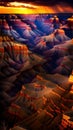 Sunset over the Grand Canyon with dramatic clouds and shadows illustration Artificial Intelligence artwork generated Royalty Free Stock Photo