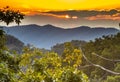 Sunset over Great Smoky Mountains Royalty Free Stock Photo