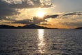 Sunset over the Greek Sea Royalty Free Stock Photo