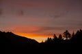 Sunset over Gruyere region, Switzerland Royalty Free Stock Photo