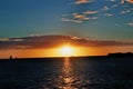 Sunset over the Gulf of Mexico in Key West on the Florida Keys Royalty Free Stock Photo