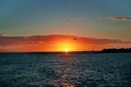 Sunset over the Gulf of Mexico in Key West on the Florida Keys Royalty Free Stock Photo