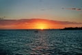 Sunset over the Gulf of Mexico in Key West on the Florida Keys Royalty Free Stock Photo