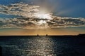Sunset over the Gulf of Mexico, Key West on the Florida Keys Royalty Free Stock Photo