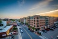 Sunset over Hanover Street, in Portsmouth, New Hampshire.