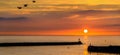 Sunset over the Harbour of Hirtshals