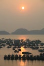 Sunset over harbour in Vietnam Royalty Free Stock Photo