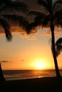 Sunset over Hawaii beach Royalty Free Stock Photo