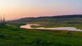 Sunset Over Hayden Valley, Yellowstone Royalty Free Stock Photo