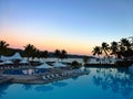 Sunset over Hayman Island Resort blue water clear skies Queensland Australia Royalty Free Stock Photo