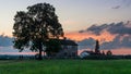 Sunset over the Henry House at Manassas National Battlefield in Manassas, Virginia Royalty Free Stock Photo