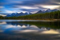 Sunset over Herbert Lake in Banff National Park, Alberta, Canada Royalty Free Stock Photo