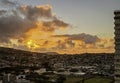 Sunset over the hills of Oahu Royalty Free Stock Photo
