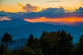 Sunset over the Himalayas mountain range captured from Nagarkot in central Nepal, Kathmandu valley Royalty Free Stock Photo