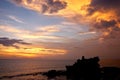 Sunset over hindu temple Tanah Lot, Bali Royalty Free Stock Photo