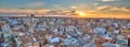 Sunset Over Historic Center of Valencia, Spain. Royalty Free Stock Photo