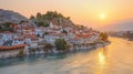 Sunset Over the Historic City of Berat in Albania