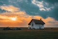 House of shepherds on the Hungarian puszta Royalty Free Stock Photo