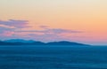 Sunset over Hvar island in Adriatic sea Royalty Free Stock Photo