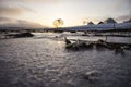 Sunset Over an Icy Landscape Royalty Free Stock Photo