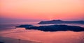 Sunset over Imerovigli, Santorini, Greece Royalty Free Stock Photo