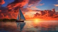 Sunset over the Indian Ocean Royalty Free Stock Photo