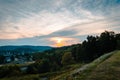 Sunset over Indiana Pennsylvania from Saint Bernard Church Royalty Free Stock Photo