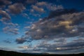 Sunset over Ingleborough, in the Yorkshire Dales. Royalty Free Stock Photo