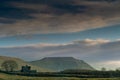 Sunset over Ingleborough is the second-highest mountain in the Yorkshire Dales Royalty Free Stock Photo