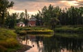 Sunset over Inglewood bird sanctuary. Royalty Free Stock Photo