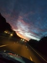 Sunset over interstate