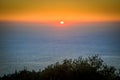 Sunset over the Ionian Sea on Corfu Island Royalty Free Stock Photo