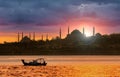 Sunset over Istanbul Silhouette