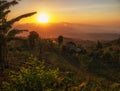 Sunset over Jatiluwih rice terrace, Bali Royalty Free Stock Photo