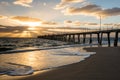 Sunset over the Jetty at Port Noarlunga South Australia Australia on the 25th February 2018 Royalty Free Stock Photo