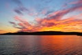 Sunset over Johnstone Strait BC Royalty Free Stock Photo