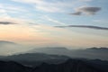 Sunset over the Julian Alps in Slovenia.