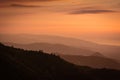 Sunset over Kartepe, Kocaeli, Turkey. Layers and atmosphere. Royalty Free Stock Photo