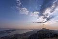 Sunset over Kastela Bay, Croatia Royalty Free Stock Photo