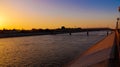 Sunset over Kyzketken channel, Nukus,Karakalpakstan,Uzbekistan