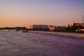 Sunset over Kyzketken, channel, Nukus,Karakalpakstan,Uzbekistan