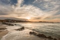 Sunset over L`Ile Rousse in Balagne region of Corsica Royalty Free Stock Photo
