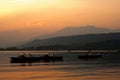 Sunset over Lago Viverone Royalty Free Stock Photo