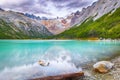 Sunset over Laguna Esmeralda lake in Tierra del Fuego in Argentina Royalty Free Stock Photo