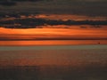 Sunset over Laguna Madre Bay, South Padre Island, Texas Royalty Free Stock Photo