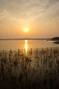 Sunset over lake